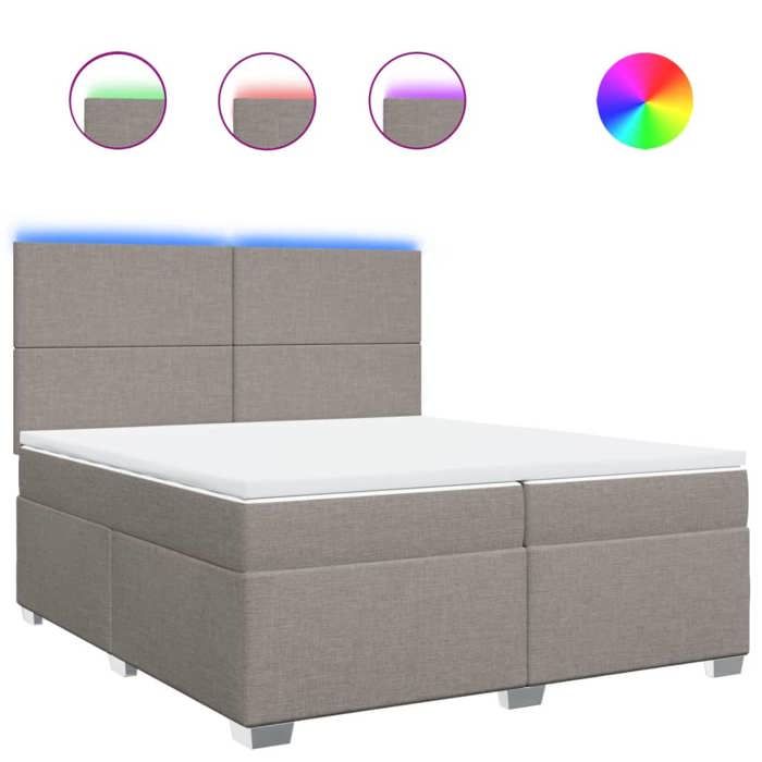 Maison Exclusive - Sommier à lattes de lit avec matelas Taupe 200x200 cm Tissu