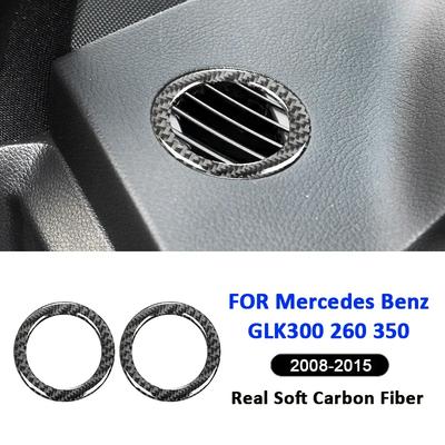 Carbon Fiber Car Trument Panel Left Right Air Outlet Frame Decoration Sticker For Mercedes Benz GLK300 260 350 2008-2015