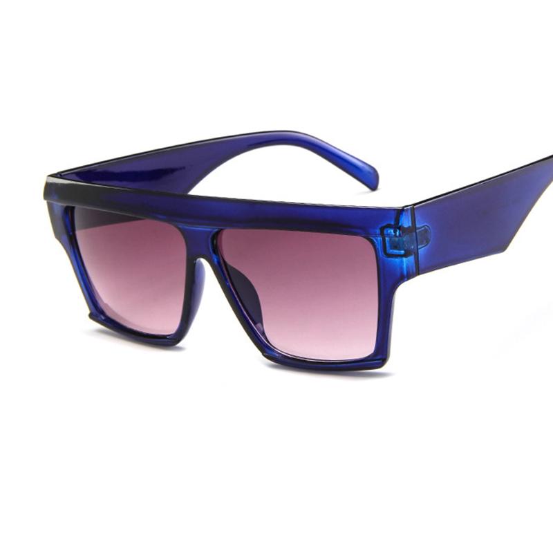 Oversized Women's Fashion Square Sunglasses Designer Flat Top Big Frame Clear Shades Men High Quality Glasses UV400