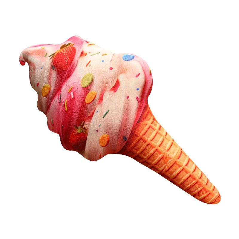 Plüsch-Erdbeereis-Kissen mit weichem Kurzflor für Kinder und als Geschenk