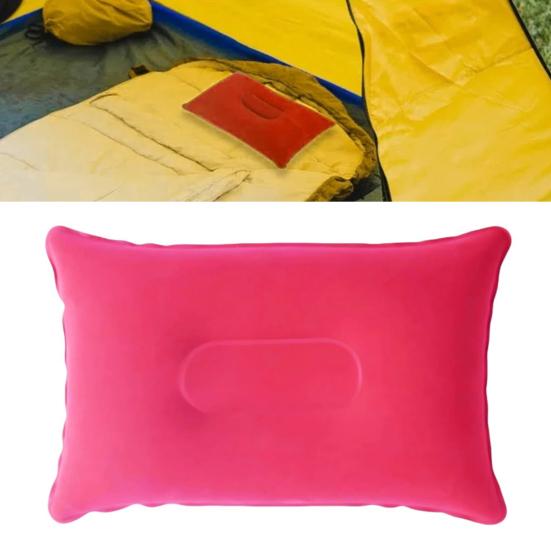 Inflatable Pillow Leak-proof Ultralight Portable Travel Flocked Surface Sleeping Cushion Outdoor Camping Hiking Beach Rectangle Air Pillow