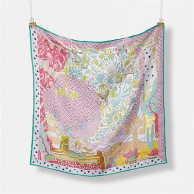 53Cm  Dot Animals Square Scarf Woman New Design Silk Scarf Women Bandana Luxury Headband Hijab Foulard Neckerchief