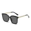 Korean Style Fashionable Sunglasses Square Glasses Fashionable Women's Glasses Hollow Chain Glasses Legs Travel Sunglasses