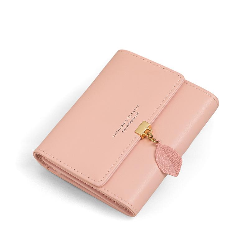 Cowhide Women'S Wallet Folding Short Wallet Multi-Card Wallet Multi-Function Light Luxury Simple Change Bag