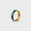 Gold-Plated Ocean Wave Titanium Steel Ring - Japanese & Korean Style