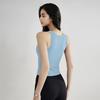 2023 Slim Fit Ribbed Yoga Vest - Summer Sleeveless Sport Top with Wide Straps & Round Neck
