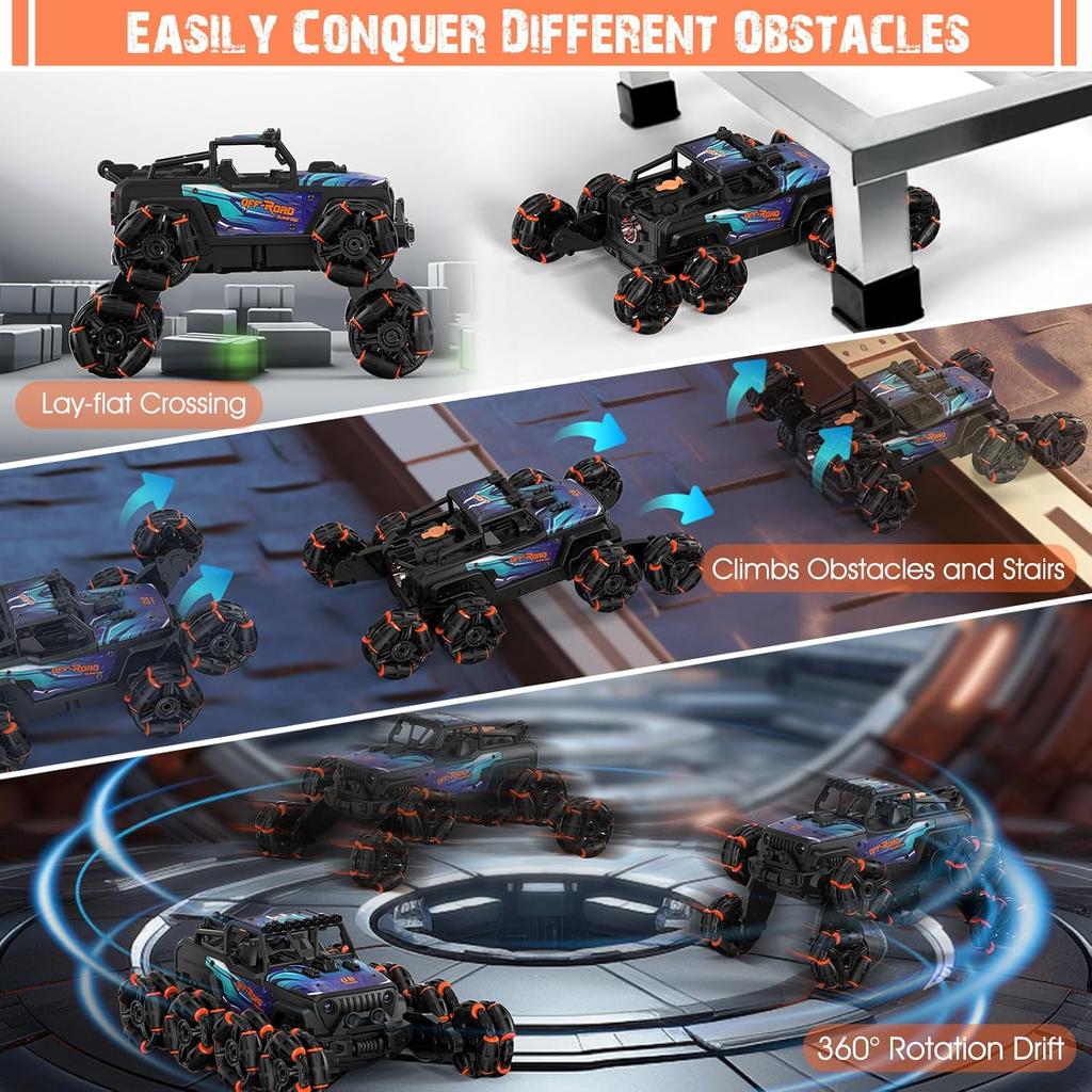 8WD Gesture Sensing Stunt Rc Cars,Toys for Ages 8-13 Remote Control Climbing Car,2.4Ghz Hand Controlled Rc Car with Spray 360 Rotation for 8 9 10 11