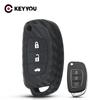 KEYYOU 3 Button Silicone Car Key Case For Hyundai Creta Tucson Santa Fe Elantra Sonata I20 I30 I40 I25 IX35 Remote Fob Cover