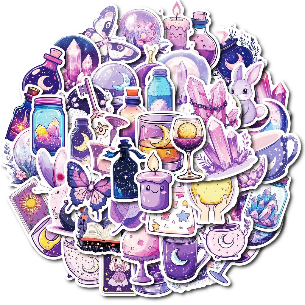 50 Magic Dream Moon Graffiti Stickers Diy Phone Case Guitar File Box Decoration