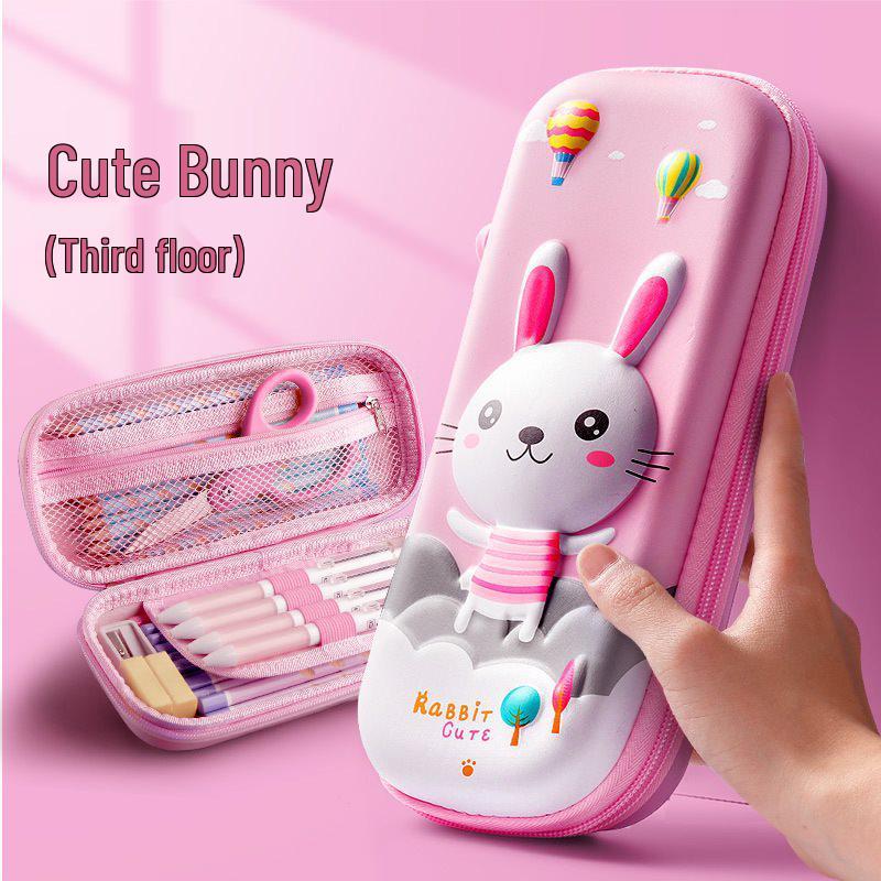 High-Capacity Korean-Style Pencil Case for Elementary Students