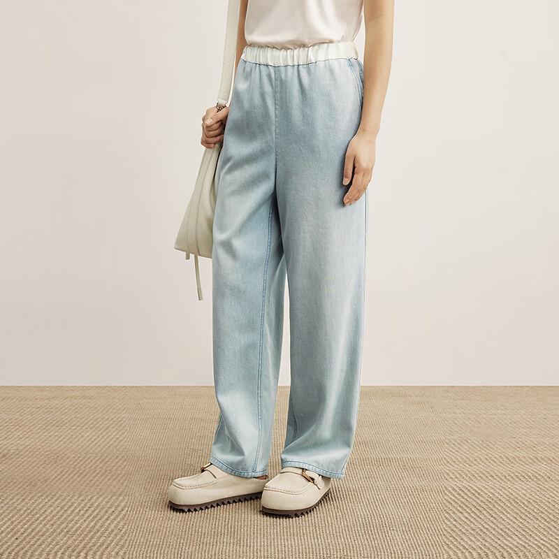 

LESS Women s Tencel Blend Straight-Leg Denim Pants S