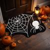 40x60cm Halloween Spider Web Shaped Entrance Mat Dustproof Durable Floor Rug Soft Faux Wool Texture