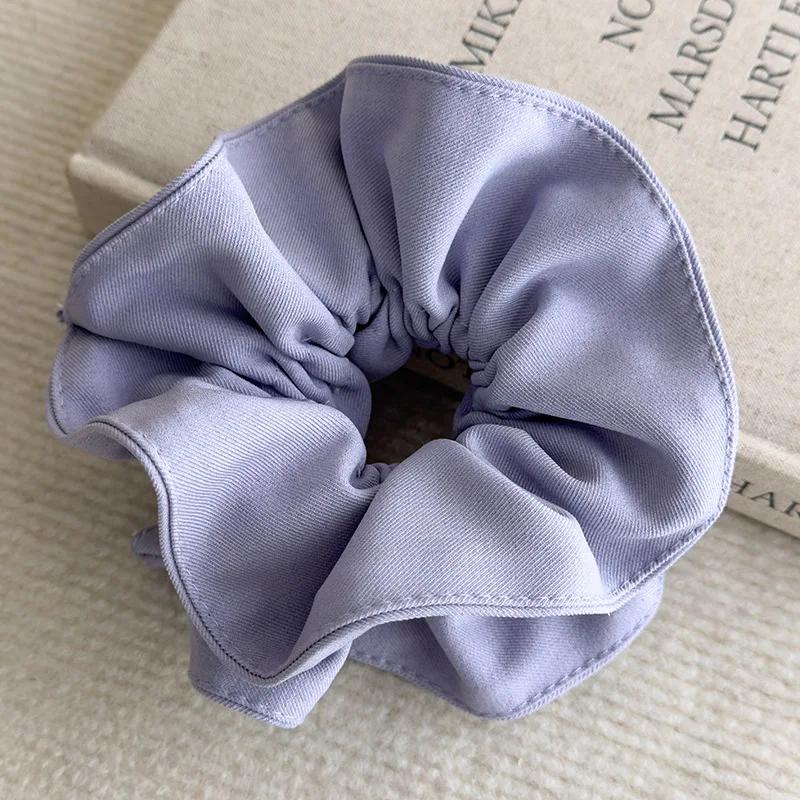 Culoare Solidă Strat Dublu Scrunchies Mari de Păr Bentițe Femei Temperament Coadă de Păr Elastic de Cauciuc Modă Femei Păr de Petrecere