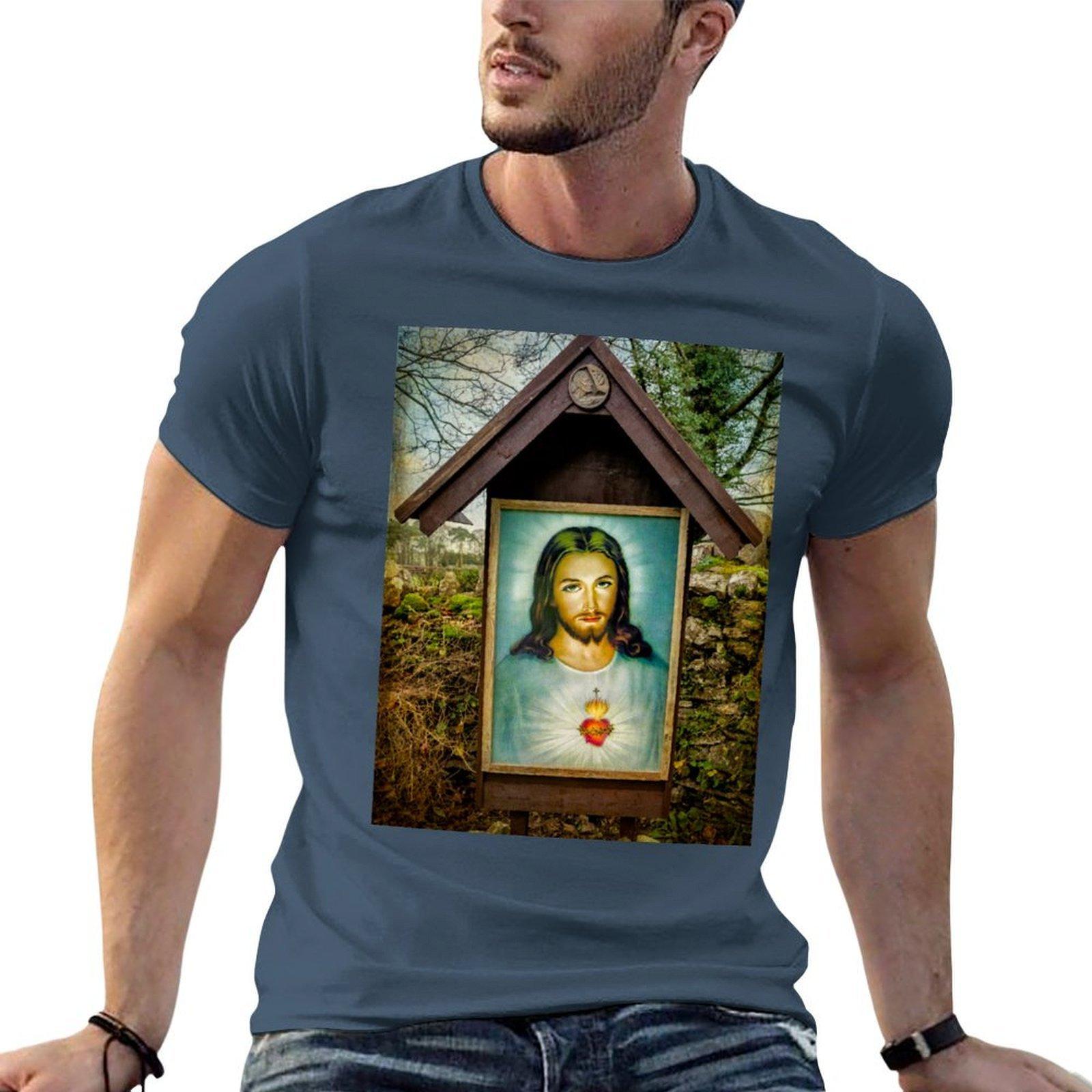 Sacred Heart Of Jesus Tshirt Trendy Print Short Sleeve Tshirt S