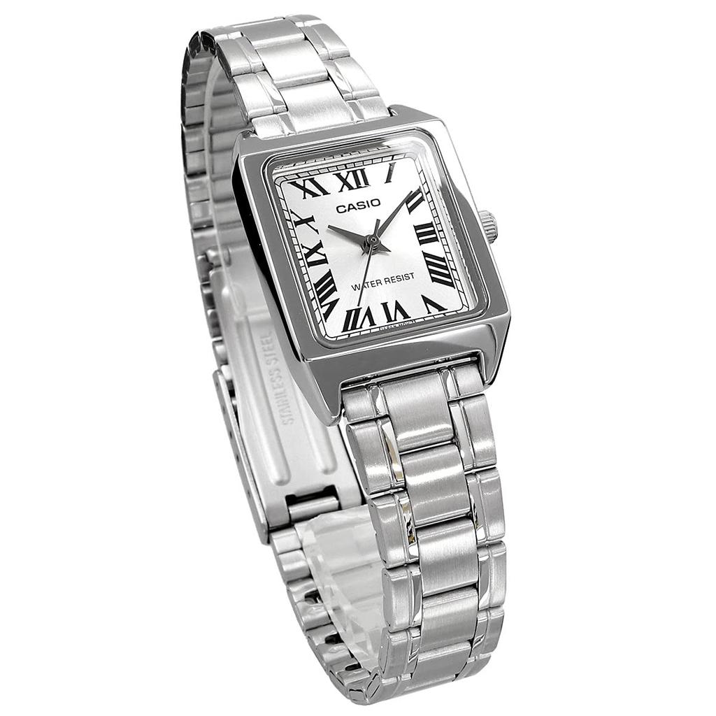 CASIO Casio Standard Cheap Casio Quartz Watch with Brass and Stainless Steel Women's Case, Silver, LTP-V007D-7B [Used]
