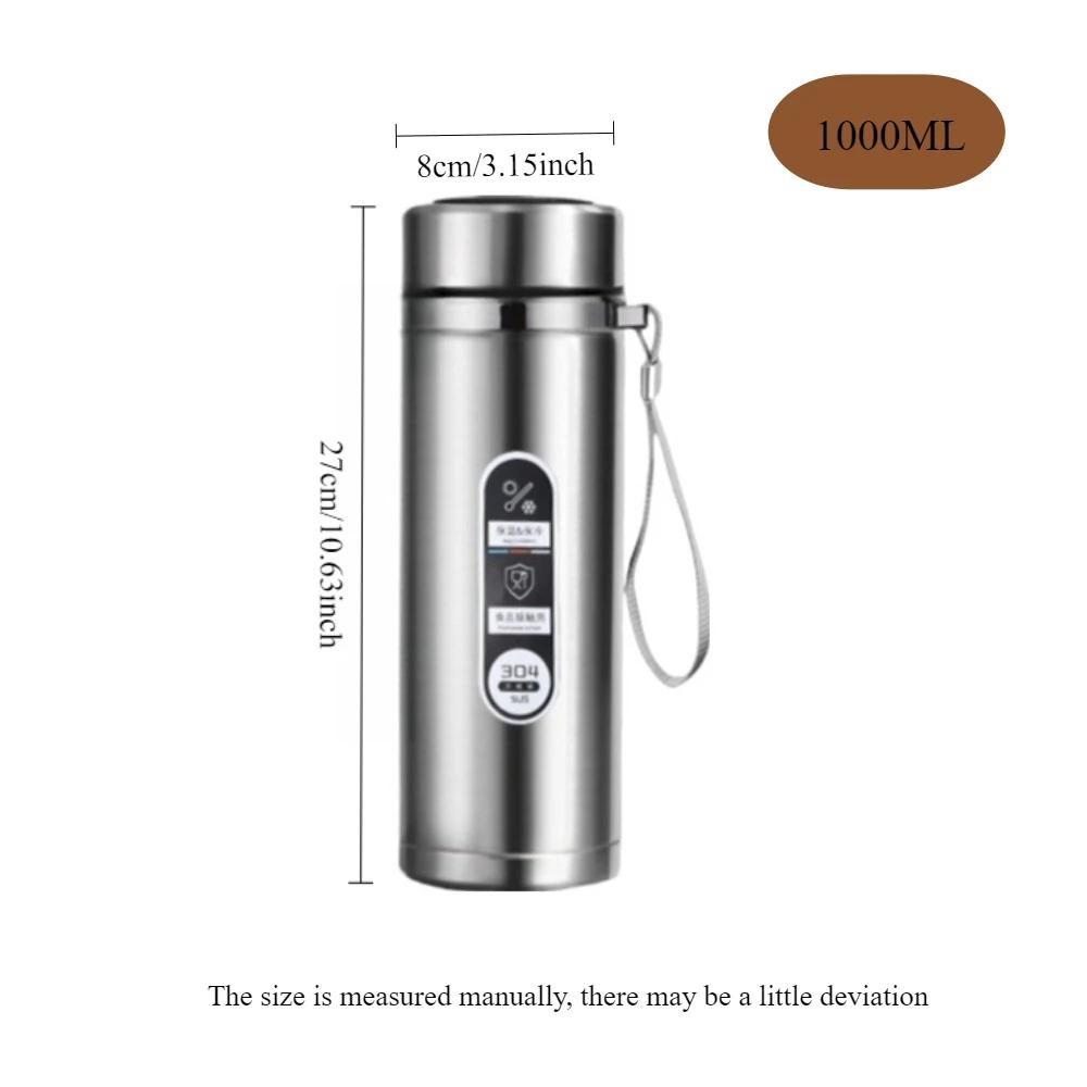 1000ml Metal ThermosCup Smart Display Temperature Leakproof Stainless Steel Thermos Cup Suitable for Home/office/outdoor Thermos