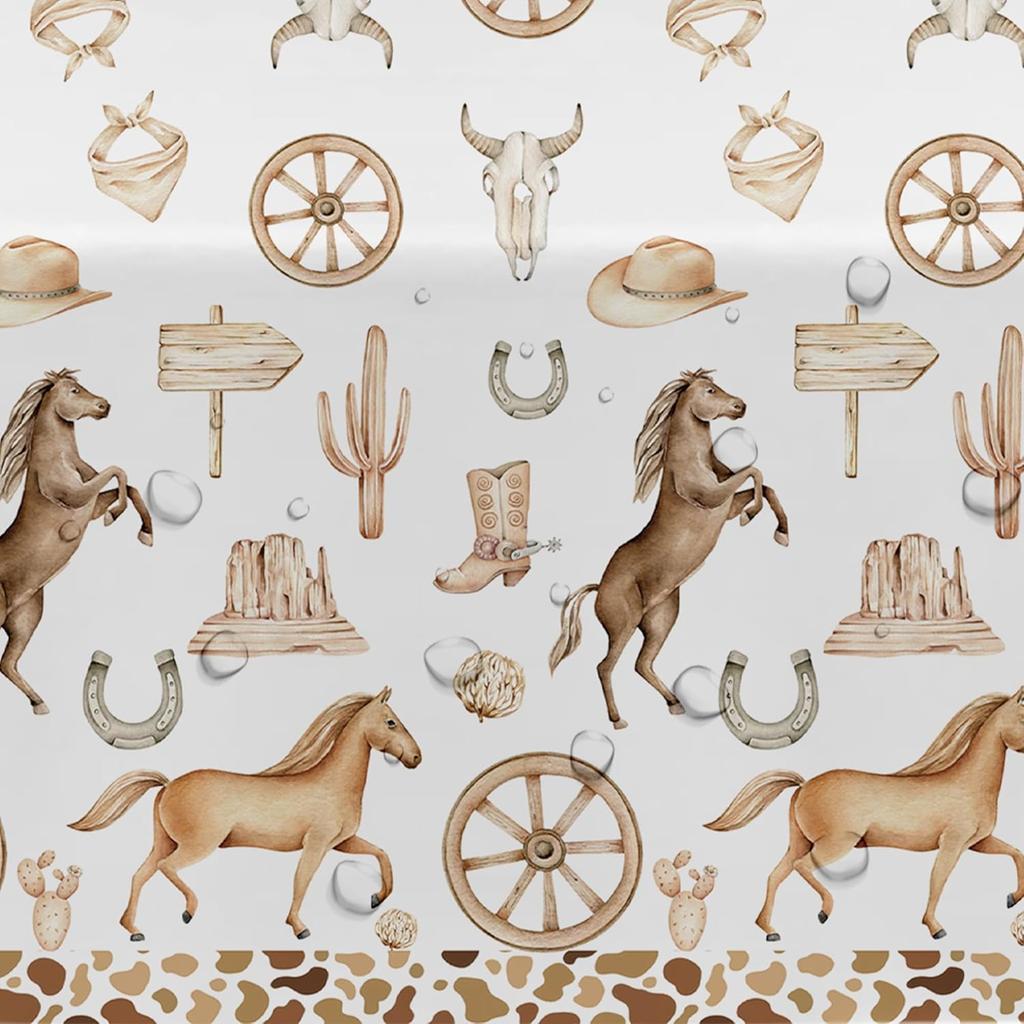 APOWBLS Western Cowboy Party Decorations Tablecloth - Disposable Wild West Cowboy Birthday Party Supplies Table Cover, Western Rodeo Cowboy Birthday