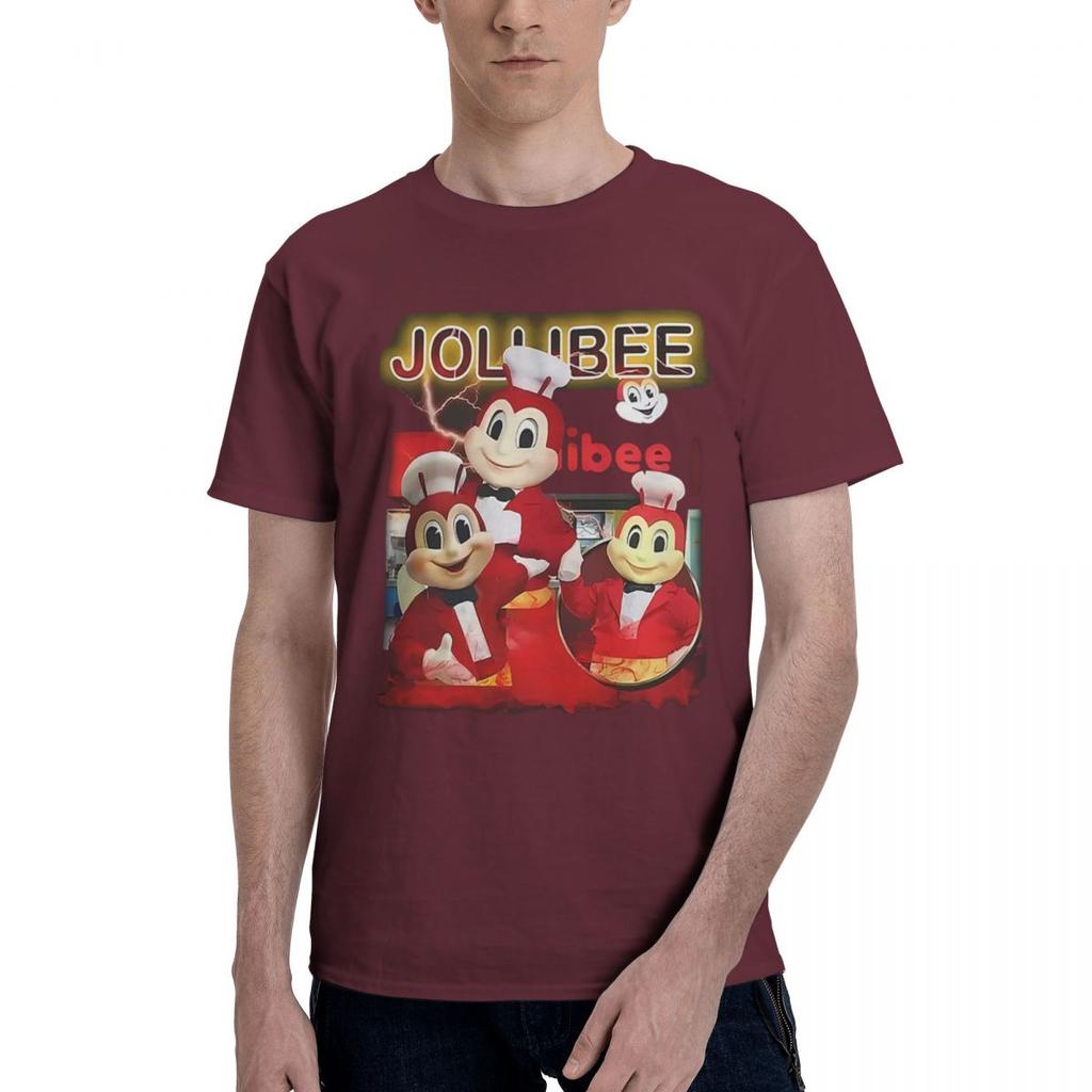 Jollibee Fast Food Restaurant 100 Cotton Casual Breathable Confortable Top High End Mens Clothing Men TShirt