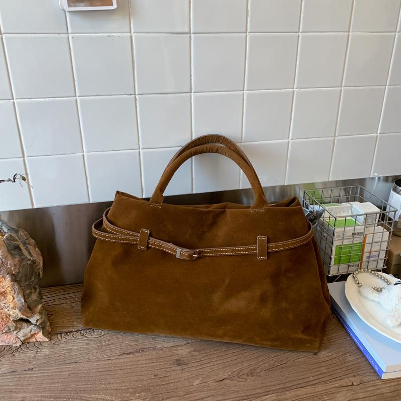 Suede Bag Women's Large Capacity 2025 New Autumn and Winter Matte Retro Shoulder Underarm Bag Commuter Tote Bag