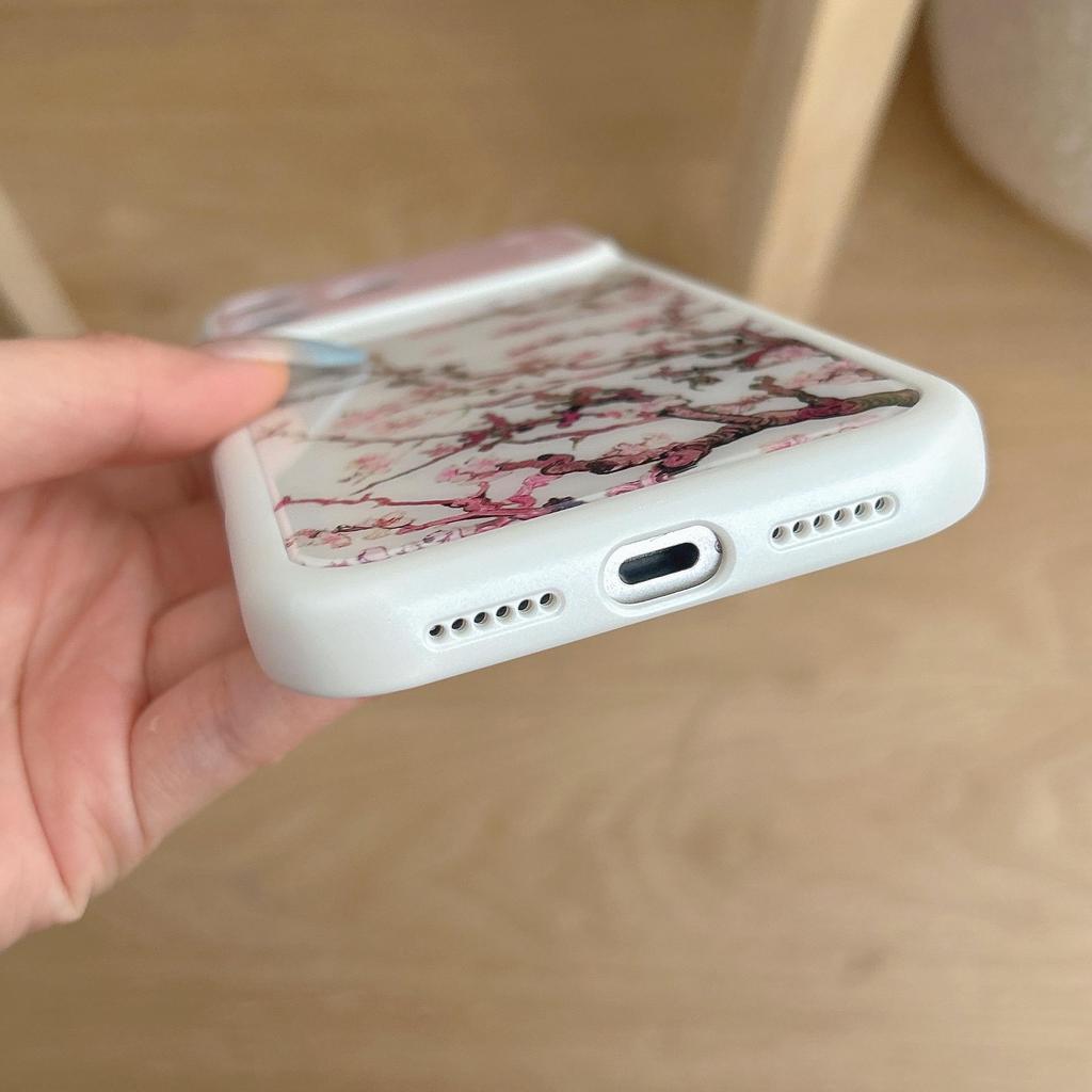 Pink Plum Blossom Protective Case for iPhone 15 Pro, 16 Pro, and 17 Pro Max