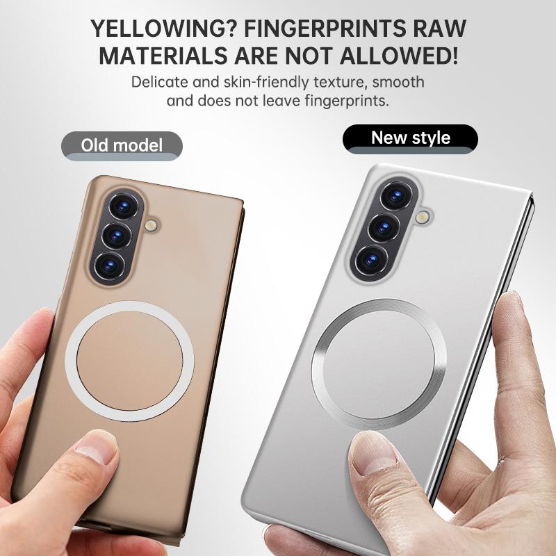 Plating Magnetic For Magsafe Matte Hard PC Case For Samsung Z Fold 8 Fold7 Fold 6 5 4 3 5G Ultra Thin Shockproof Bumper Cover