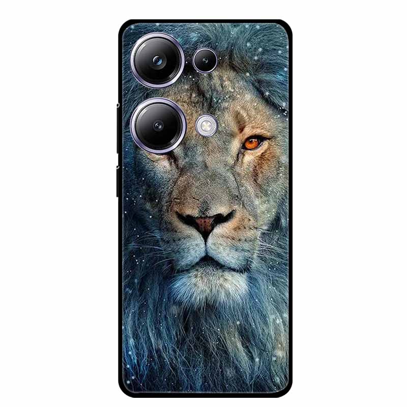 For Xiaomi Poco M6 Pro 4G Phone Case Cover Wolf Shockproof Black Silicone Soft Back Cover Cases For Poco M6 Pro Case M 6 M6Pro