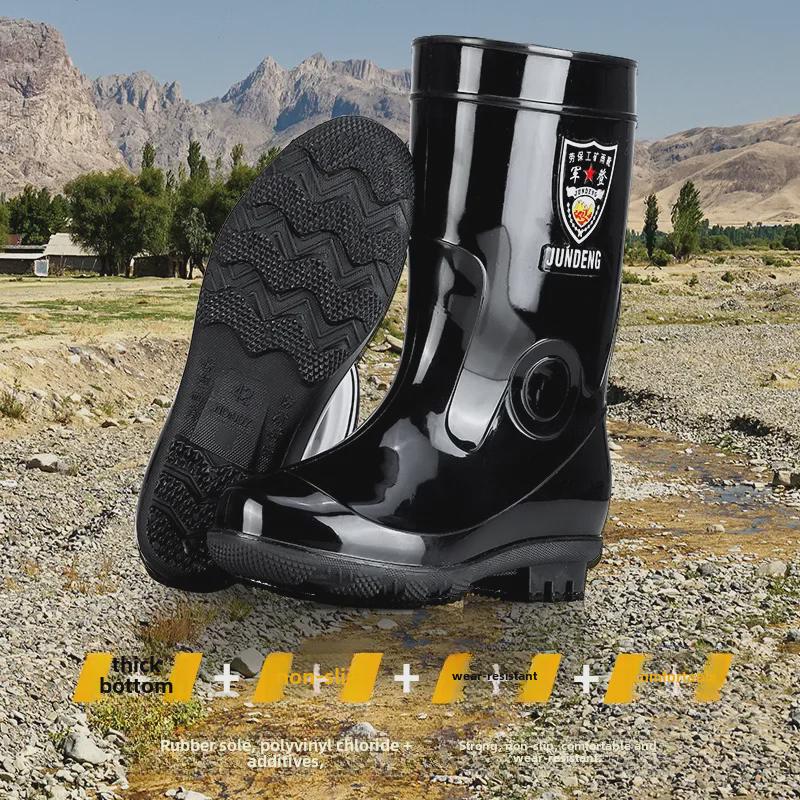 Wasserdichte High-Top-Regenstiefel für Herren, Größe 36-51, Gummi, dreifach versiegelt, für den Arbeitsschutz