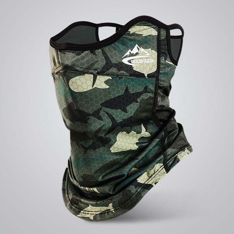 Balaclava Camuflada de Verão Masculina Respirável Secagem Rápida Chapéu Esportivo para Ciclismo Pesca ao Ar Livre Faixa de Cabeça Cobertura Facial Anti-UV Touca gray