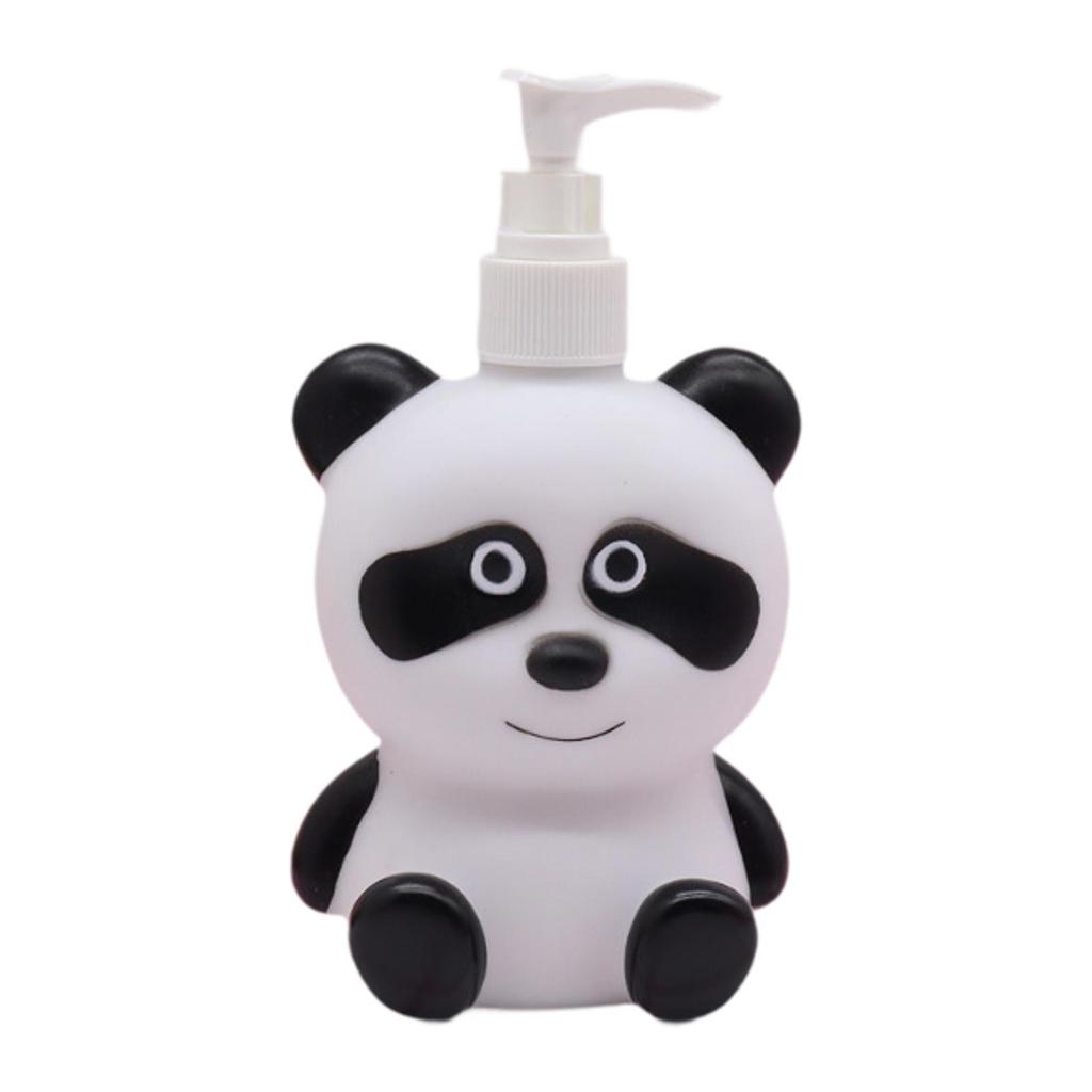 Cartoon Vinyl Lotion Bottle with Pump for Kids Refillable Soap Dispenser Bathroom Accessories Set Pink