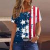 Summer Tops For Women Print For Women O-Collar Short Sleeve Comfy Womens Tops
