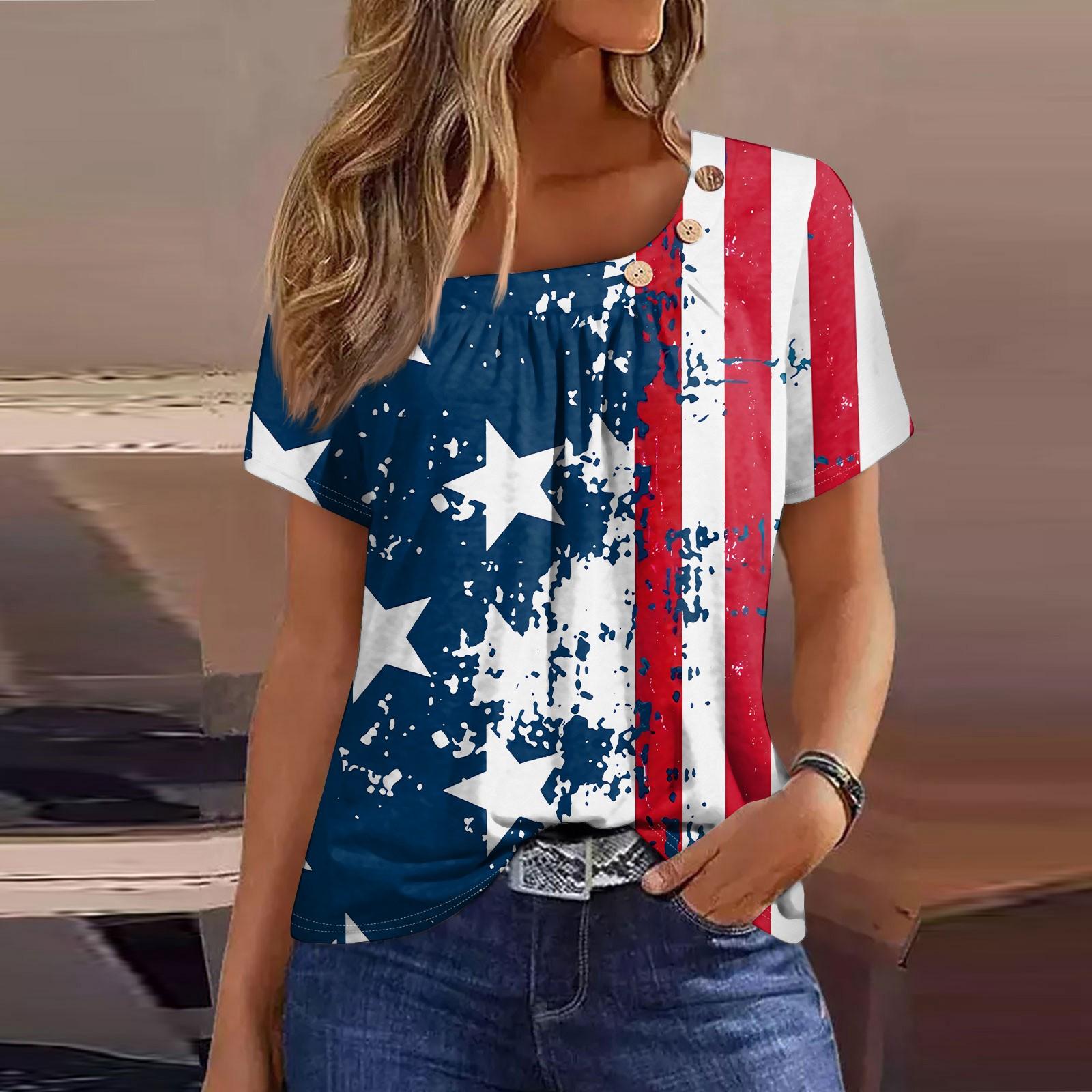 

Летние топы для женщин. Удобные женские топы с круглым вырезом и короткими рукавами с принтом для женщин. XXL