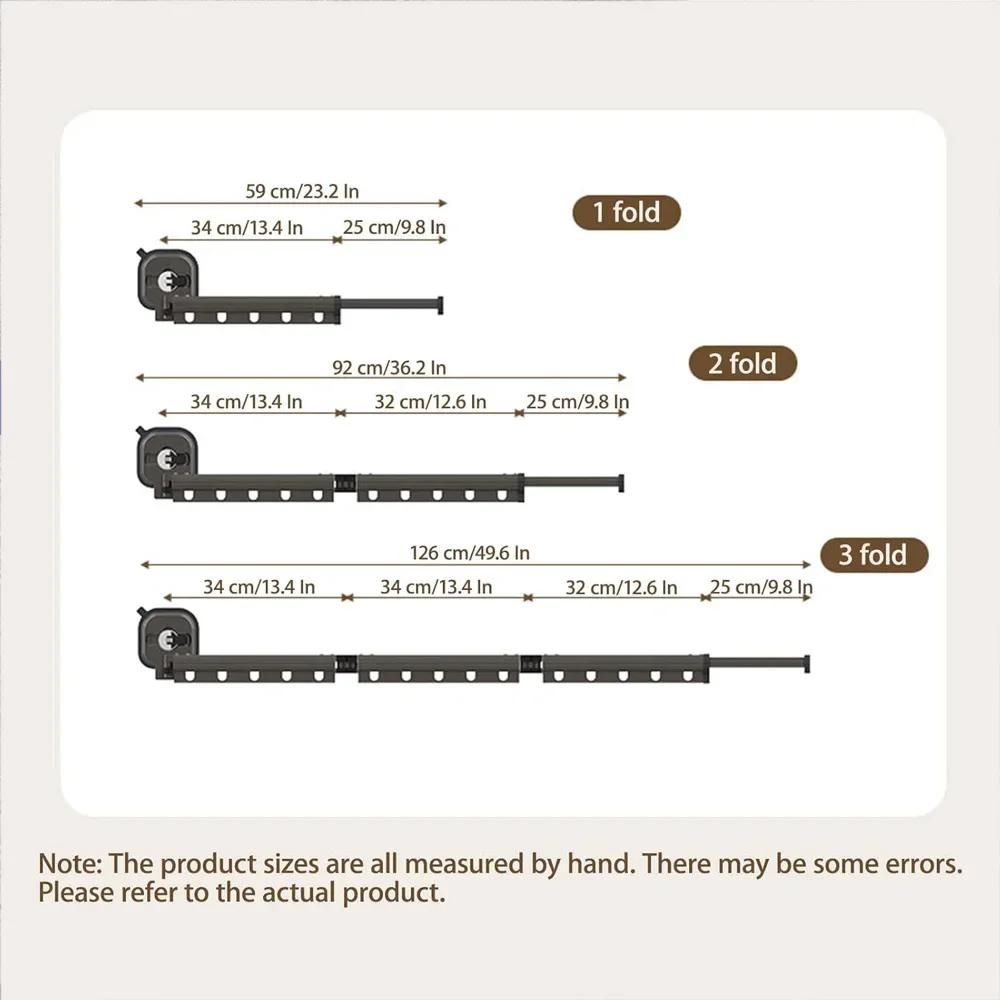 Stainless Steel Wall Mounted Folding Retractable Drying Rack 360° for Laundry Room,Balcony,Dorm,No-hole suction cup Drying Rack