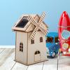 LIOOBO Wooden 3D Puzzle Solar Windmill Craft Kit DIY Miniature House Summer Vacation Boys and Home Decor - Solar-Powered, Paintable, Assembly,