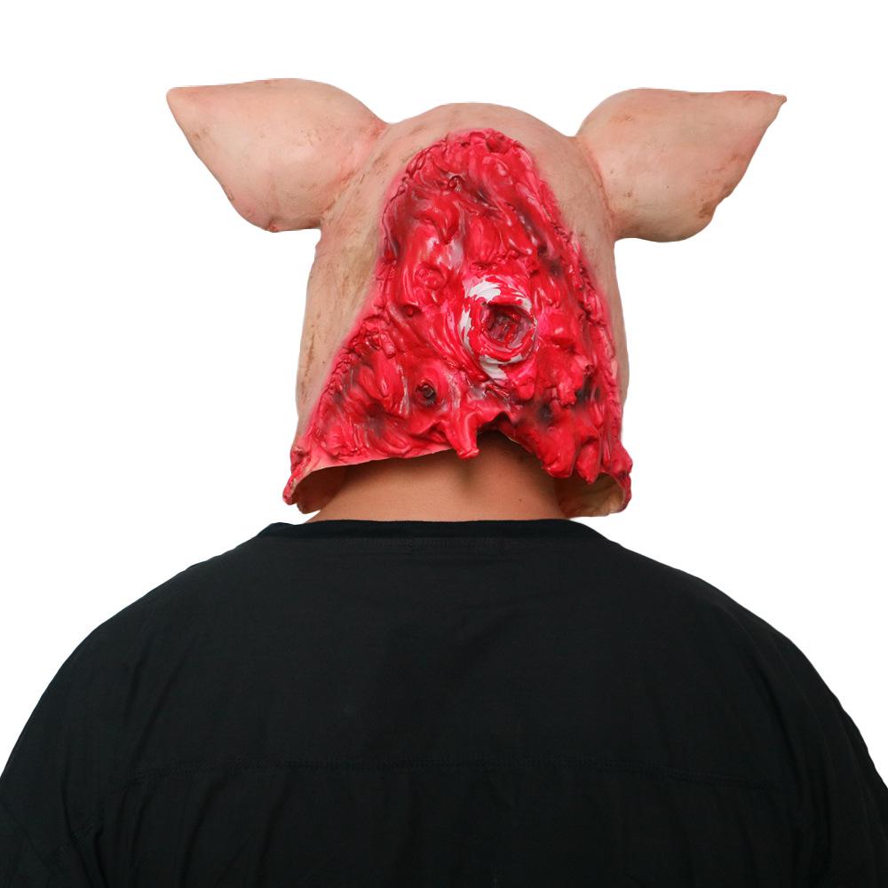 Latex Scary Pig Head Mask for Halloween Costume Party