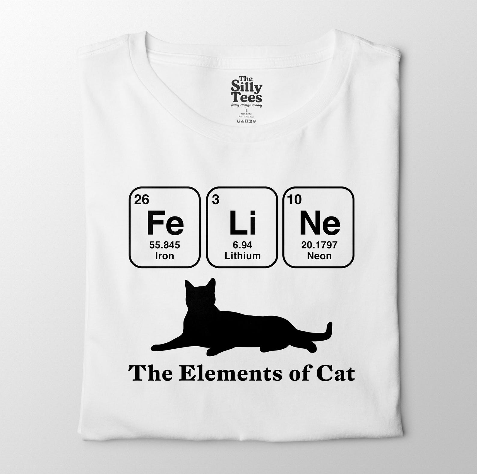 Feline Elements Cat Shirt: Funny Science Cat Lover Tee XL