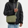 Coach 26 Solid Color Letter Logo Leather And PVC Messenger Bag Men Messenger Bag Moss-Green CJ843-MOS