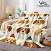 Cute Dog Christmas Flannel Blanket Warm Soft Halloween Christmas All-Season Couch Decorative Cozy Warm Gift