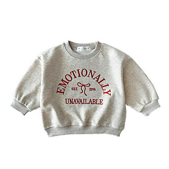 "Korean Girls' Embroidered Pullover: New Autumn Loose Fit Round Neck Sweatshirt for Kids"