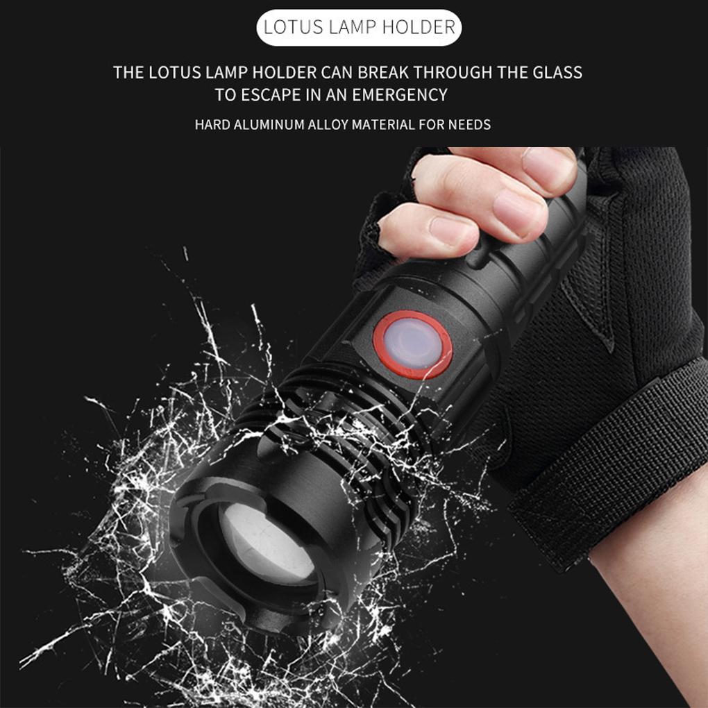 Small Flashlight Super Bright Portable Torch Rechargeable Multipurpose Light Hand Lamp Lighting Outdoor Household