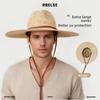Summer Wide Brim Jazz Natural Straw Hat for Women Men Sun Protection Panama Outdoor Beach Garden Fish Hat