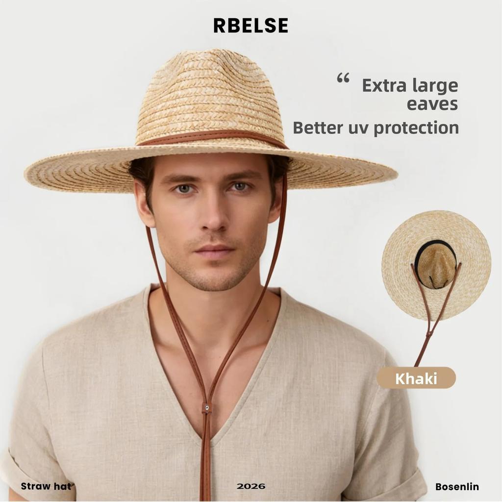 Summer Wide Brim Jazz Natural Straw Hat for Women Men Sun Protection Panama Outdoor Beach Garden Fish Hat