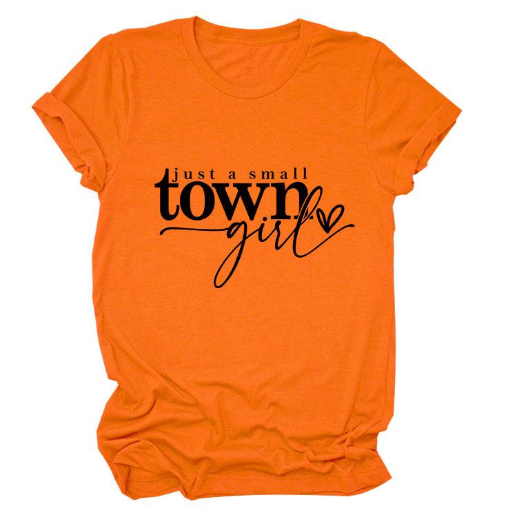 Casual just a small town letter print fashion ladies short sleeves
