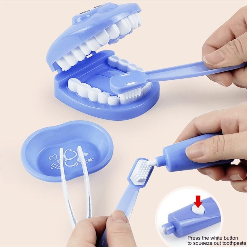 Kids Dentist Play Set Oral Care Practice Teeth Model Educational Toy for Kindergarten Preschool Early Learning Tooth Brushing