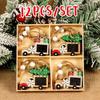 Christmas Dog Paw Double Layer Wooden Pendant Navidad Natal Noel Tree Pendant Merry Christmas Decor For Home 2025 New Year 2025