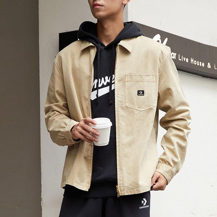 Converse Washed Canvas Full Zip Work Shirt Asia Sizing 'Nomad Khaki' Men's 10022303-A01