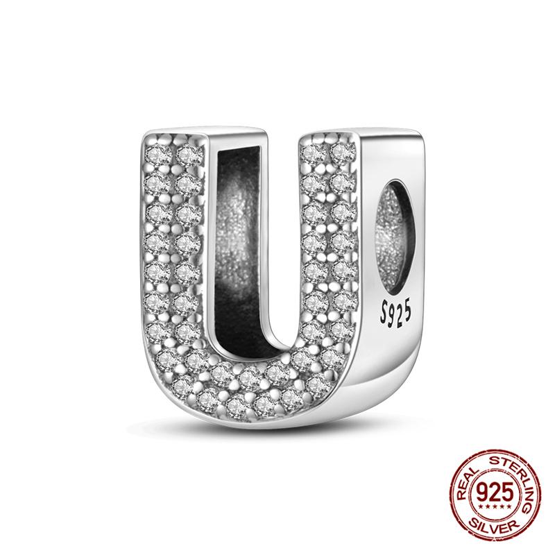 Original Beads 100% 925 Silver 26 Letters A-Z Charms Fit Original Bracelets & 3mm DIY Jewelry Making Women Gifts