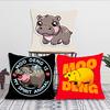 Baby Hippo Moo Deng Pillow Case Square Pillow Bedroom Sofa Leisure Comfort Cushion Car Living Room Home Decoration