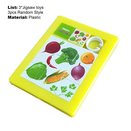 3Pcs Slide Pattern Puzzle Hand-eye Coordination Burrs-free Accessory Brain Teaser Slide Puzzle for Children