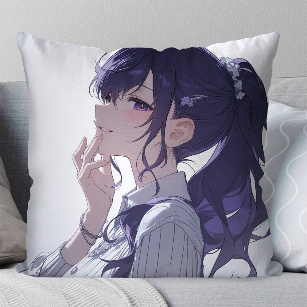 Mafuyu Asahina Anime PProject Pillow Case Fashion Square Pillowcase Bedroom Sofa Room Ins Decoration Leisure