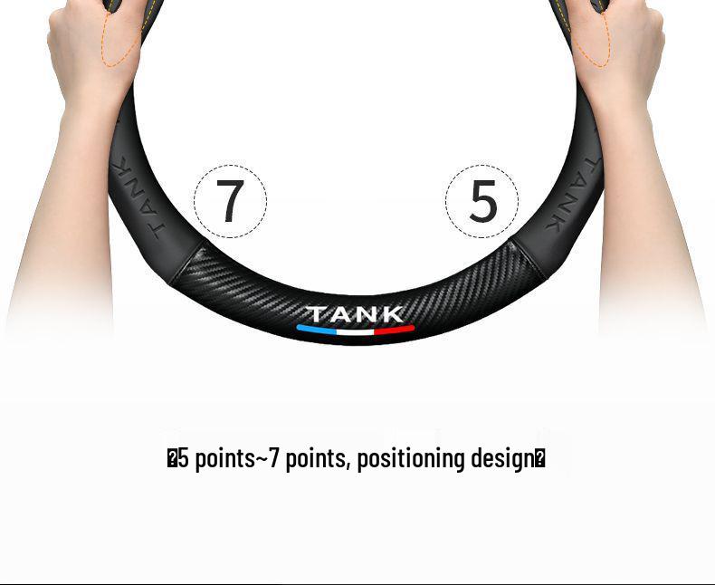 Genuine Leather Carbon Fiber Steering Wheel Cover for TANK 300/400/500